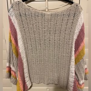 By Together women's striped cropped sweater with wide sleeves